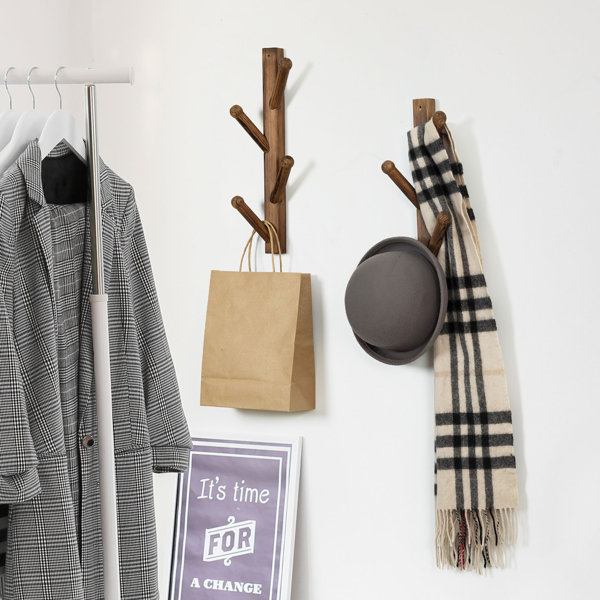 Red Barrel Studio® Solid Wood 8 Hook Wall Mounted Coat Rack Wayfair